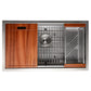 ZLINE 30" Garmisch Undermount Single Bowl Satin Stainless Steel Kitchen Sink with Bottom Grid and Accessories, SLS-30S
