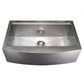 ZLINE 33" Moritz Farmhouse Apron Mount Single Bowl Satin Stainless Steel Kitchen Sink with Bottom Grid and Accessories, SLSAP-33S