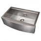 ZLINE 33" Moritz Farmhouse Apron Mount Single Bowl Satin Stainless Steel Kitchen Sink with Bottom Grid and Accessories, SLSAP-33S