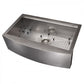 ZLINE 33" Moritz Farmhouse Apron Mount Single Bowl Satin Stainless Steel Kitchen Sink with Bottom Grid and Accessories, SLSAP-33S