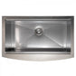 ZLINE 33" Moritz Farmhouse Apron Mount Single Bowl Satin Stainless Steel Kitchen Sink with Bottom Grid and Accessories, SLSAP-33S