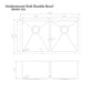 ZLINE 33" Anton Undermount Double Bowl Satin Stainless Steel Kitchen Sink with Bottom Grid, SR50D-33S