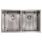 ZLINE 33" Anton Undermount Double Bowl Satin Stainless Steel Kitchen Sink with Bottom Grid, SR50D-33S