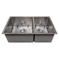 ZLINE 33" Chamonix Undermount Double Bowl Satin Stainless Steel Kitchen Sink with Bottom Grid, SR60D-33S