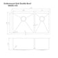 ZLINE 33" Chamonix Undermount Double Bowl Satin Stainless Steel Kitchen Sink with Bottom Grid, SR60D-33S