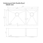 ZLINE 36" Chamonix Undermount Double Bowl Satin Stainless Steel Kitchen Sink with Bottom Grid, SR60D-36S