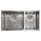ZLINE 36" Chamonix Undermount Double Bowl Satin Stainless Steel Kitchen Sink with Bottom Grid, SR60D-36S