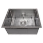 ZLINE 23" Meribel Undermount Single Bowl Satin Stainless Steel Kitchen Sink with Bottom Grid, SRS-23S