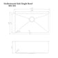 ZLINE 30" Meribel Undermount Single Bowl Satin Stainless Steel Kitchen Sink with Bottom Grid, SRS-30S