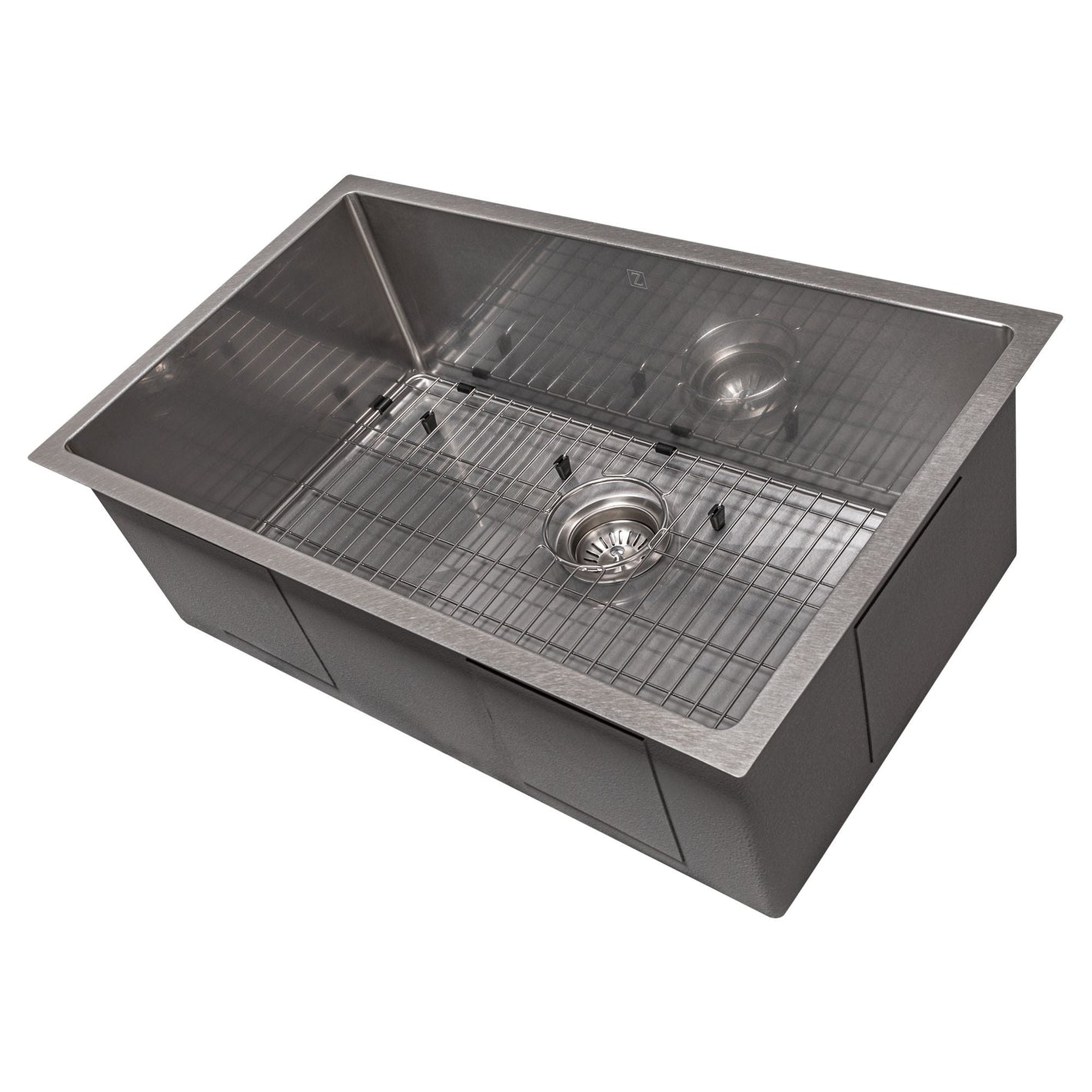 ZLINE 30" Meribel Undermount Single Bowl Satin Stainless Steel Kitchen Sink with Bottom Grid, SRS-30S