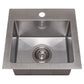 ZLINE 15" Donner Topmount Single Bowl Satin Stainless Steel Bar Kitchen Sink, STS-15S
