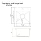 ZLINE 15" Donner Topmount Single Bowl Satin Stainless Steel Bar Kitchen Sink, STS-15S