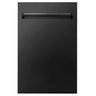 ZLINE 18" Built-in Dishwasher with Traditional Style Handle in Black Stainless Steel