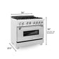 ZLINE 36" 4.6 cu. ft. Legacy Dual Fuel Range with 6 Burner Gas Cooktop and Electric Convection Oven in Satin Stainless Steel, RAS-SN-36