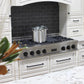 ZLINE Autograph 48" Legacy Gas Rangetop with 7 Burners and Porcelain Cooktop in Satin Stainless Steel with Matte Black Accents, RTSZ-48-MB