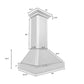 ZLINE 30" Designer Series Wall Mount Range Hood in Satin Stainless Steel with Mirror Accents, 655MR-30