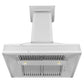ZLINE 36" Designer Series Ducted Wall Mount Range Hood in Satin Stainless Steel with Mirror Accents, 655MR-36