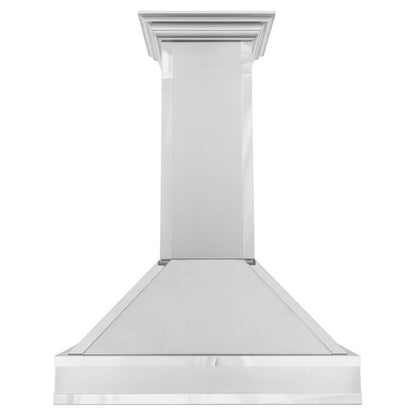 ZLINE 30" Designer Series Wall Mount Range Hood in Satin Stainless Steel with Mirror Accents, 655MR-30