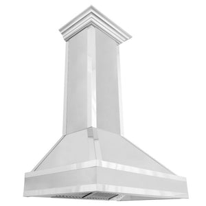 ZLINE 30" Designer Series Wall Mount Range Hood in Satin Stainless Steel with Mirror Accents, 655MR-30