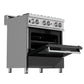 ZLINE 30 in. Dual Fuel Range in Satin Stainless Steel with Black Matte Door & 30 in. Range Hood Appliance Package, 2KP-RASBLMRH30