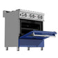 ZLINE 30" 4.0 cu. ft. Legacy Dual Fuel Range with 4 Burner Gas Cooktop and Electric Convection Oven in Satin Stainless Steel and Blue Matte Door, RAS-BM-30