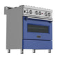 ZLINE 30" 4.0 cu. ft. Legacy Dual Fuel Range with 4 Burner Gas Cooktop and Electric Convection Oven in Satin Stainless Steel and Blue Matte Door, RAS-BM-30