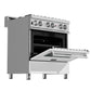 ZLINE Kitchen and Bath 30 in. Dual Fuel Range in Satin Stainless Steel with White Matte Door & 30 in. Range Hood Appliance Package, 2KP-RASWMRH30