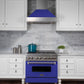 ZLINE Appliance Package - 36" Dual Fuel Range with Blue Matte Door and Convertible Vent Range Hood in Satin Stainless Steel, 2KP-RASBMRH36