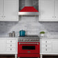 ZLINE 36" 4.6 cu. ft. Legacy Dual Fuel Range with 6 Burner Gas Cooktop and Electric Convection Oven in Satin Stainless Steel and Red Matte Door, RAS-RM-36
