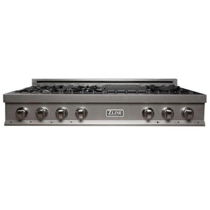 ZLINE 48" Legacy Gas Rangetop with 7 Burners and Porcelain Cooktop in Satin Stainless Steel, RTS-48