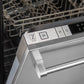 ZLINE 24" Top Control Built-In Dishwasher with Satin Stainless Steel Panel and Stainless Steel Tub with Traditional Style Handle, 52dBa, DW-SN-H-24