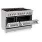 ZLINE 48" 6.0 cu. ft. Legacy Dual Fuel Range with Gas Cooktop and 2 Electric Ovens in Satin Stainless Steel with 6 Brass Burners, RAS-SN-BR-48
