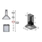 ZLINE 36 in. Ducted Island Mount Range Hood in Outdoor Approved Stainless Steel, 697i-304-36