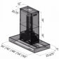ZLINE 42 In. Ducted Professional Island Mount Range Hood in Stainless Steel, KECOMi-42