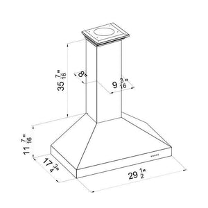 ZLINE 30" Convertible Vent Wall Mount Range Hood in Satin Stainless Steel, 8KL3S-30
