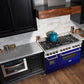 ZLINE 48 in. Professional Gas Burner/Electric Oven Stainless Steel 6.0 cu.ft. 7 Range - Blue Gloss Door, RA-BG-48