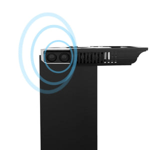 ZLINE 36" CrownSound Island Mount Range Hood in Black Stainless Steel with Built-in Speakers, BSGL2iNCRN-BT-36