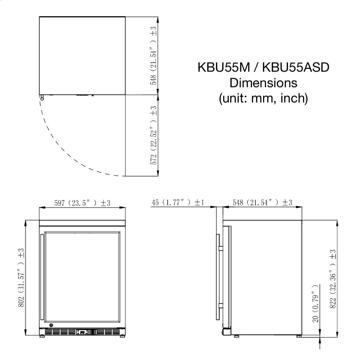 KingsBottle KBU55ASD 24 Inch Outdoor Beer Fridge Cooler Stainless Steel