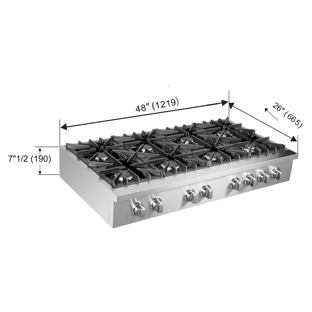 Forno Cossato Alta Quality 48" Gas Rangetop