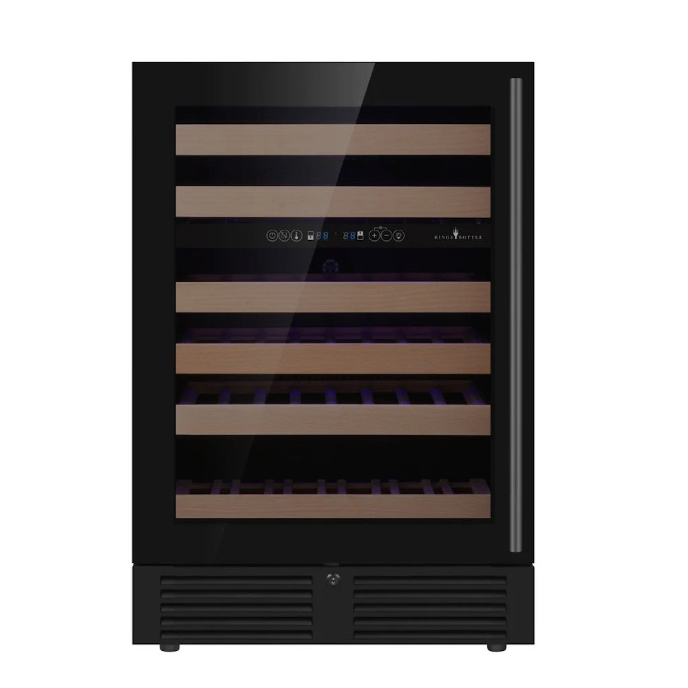 KingsBottle KBU145DX 24 Inch Under Counter LOW-E Glass Door Dual Zone Wine Cooler