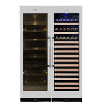 KingsBottle KBU170BW2 72" Large Wine And Beverage Cooler Drinks Combo With Clear Door